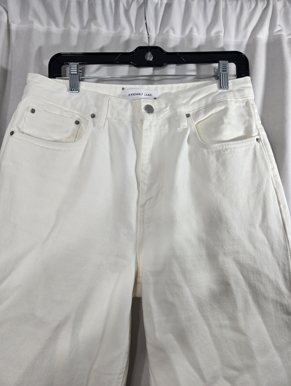Assembly Label Women's Ivory White Jeans Sz 30 Like New 100% Cotton - Picture 2 of 7
